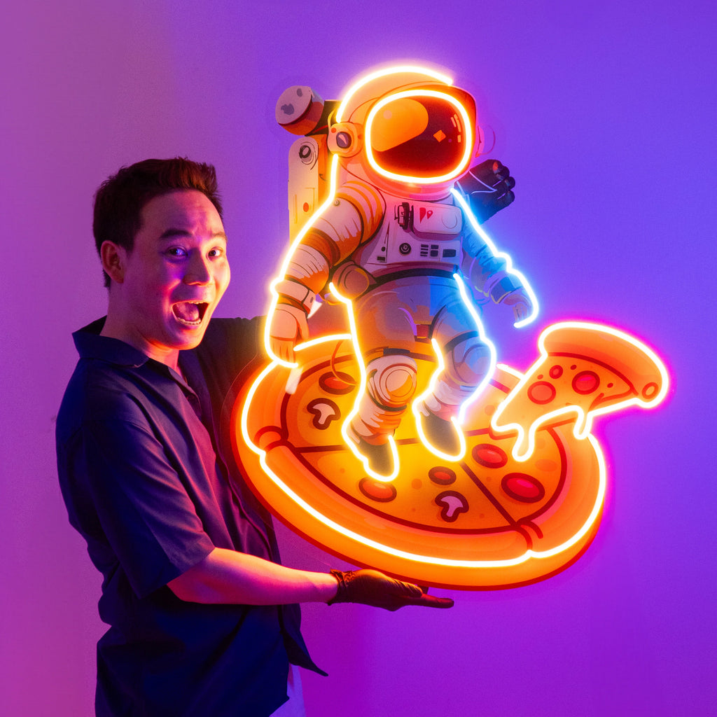 Astronot Pizza Neon Lamba | ByLamp