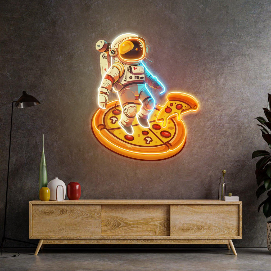 Astronot Pizza Neon Lamba | ByLamp