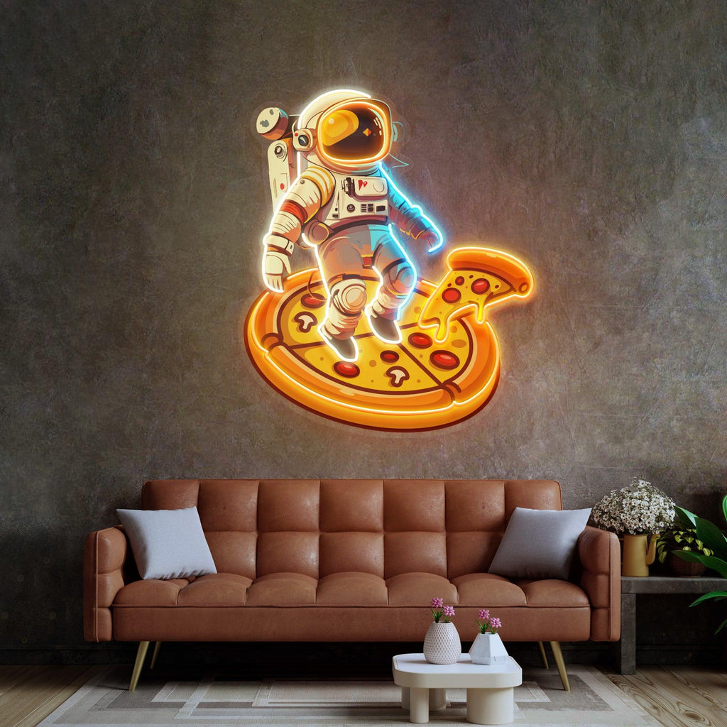 Astronot Pizza Neon Lamba | ByLamp