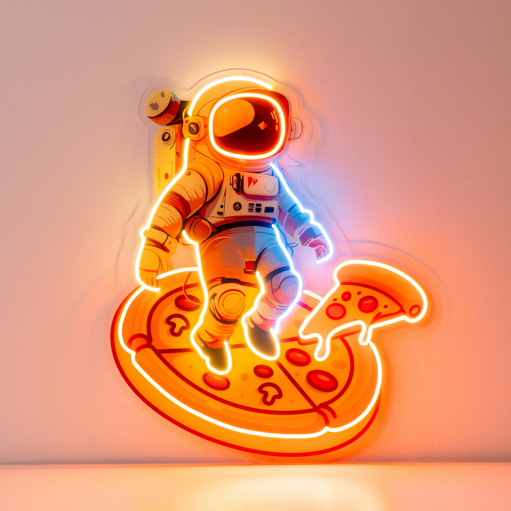 Astronot Pizza Neon Lamba | ByLamp