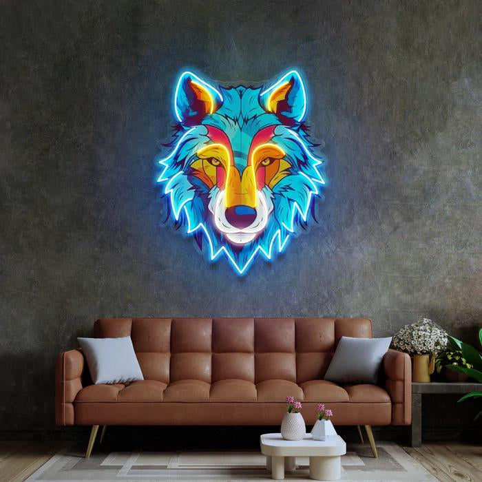 Colorful Wolf Figured Neon Lamp