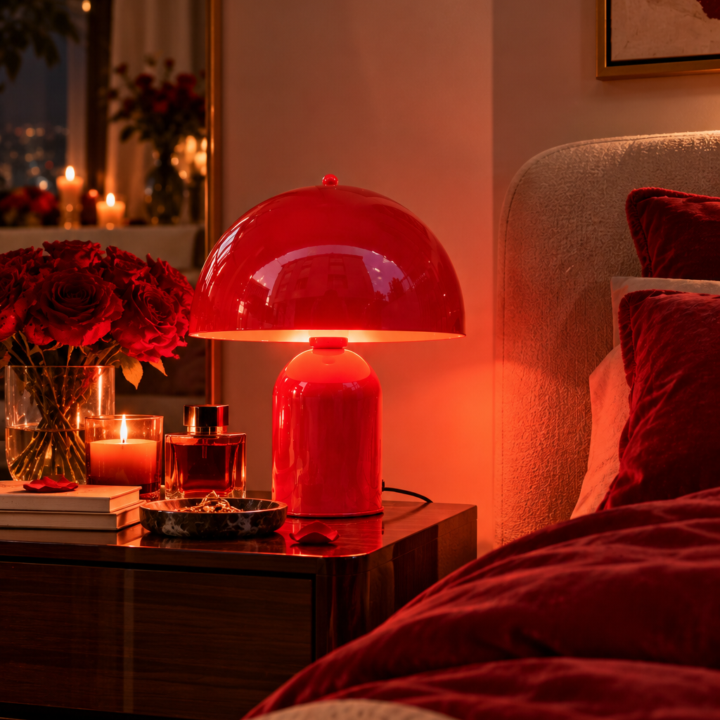 Romantik Gece Lambası Kırmızı Metal | ByLamp