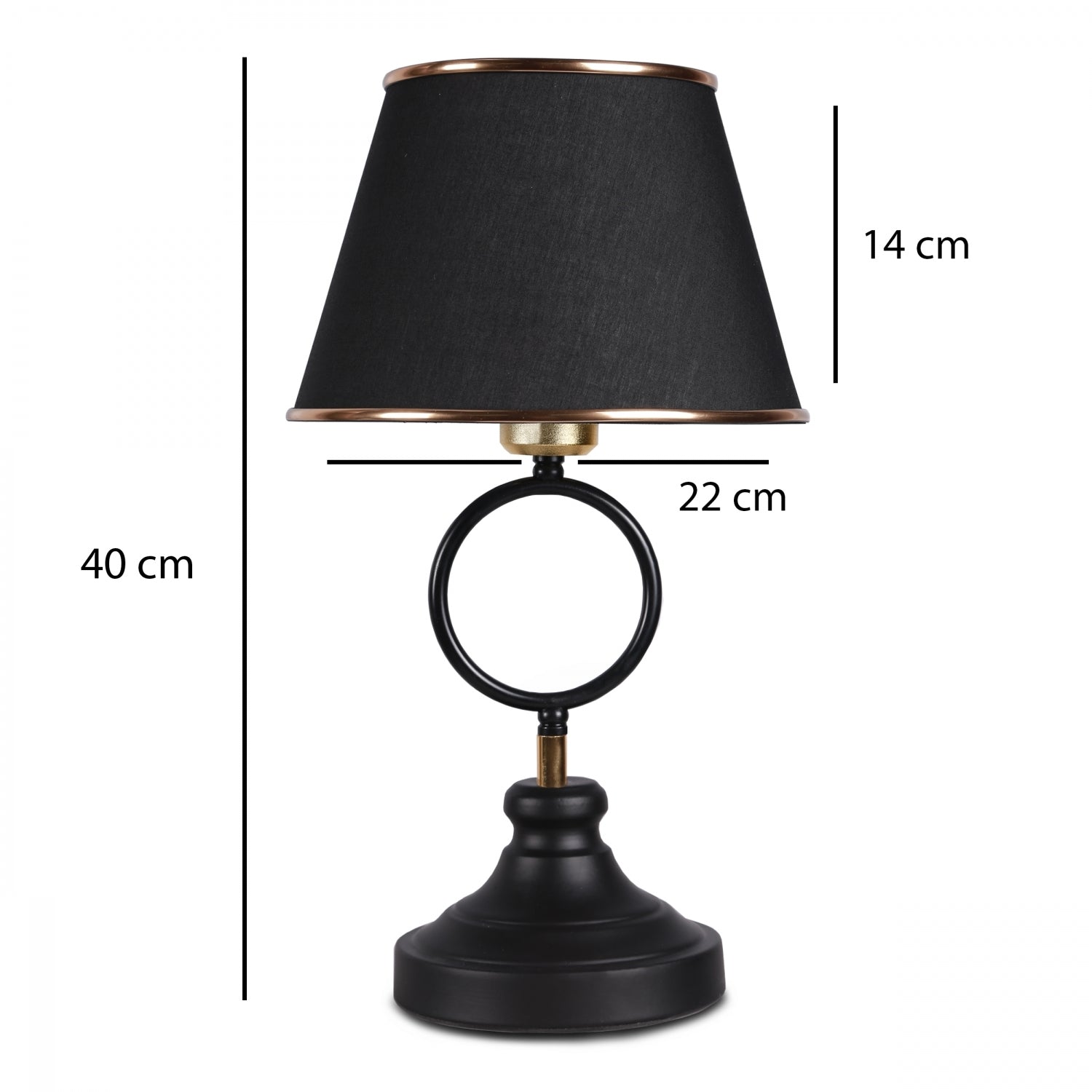 Roni Black Metal Lampshade Fabric Headboard Lampshade Table Lamp | ByLamp