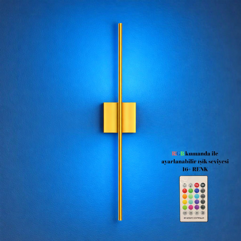 Duvara Yansımalı Şarjlı LED Gold Aplik RGB | ByLamp