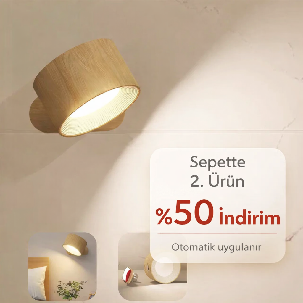 360° Dönebilen Şarjlı LED Duvar Aydınlatması – Duvar Apliği | ByLamp