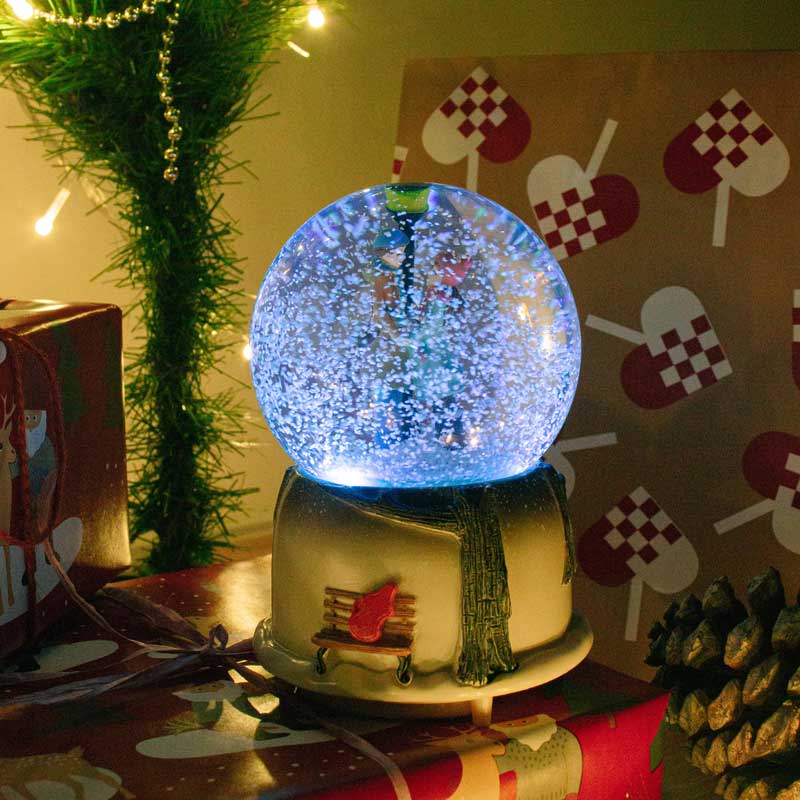 Romantic Gift for Lover Snow Globe with Lights and Music