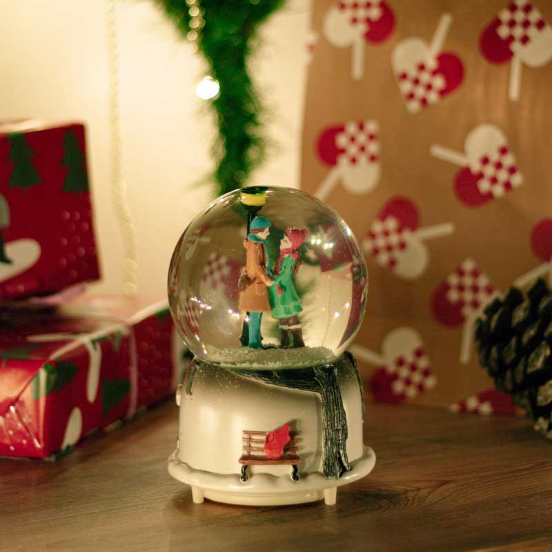 Romantic Gift for Lover Snow Globe with Lights and Music