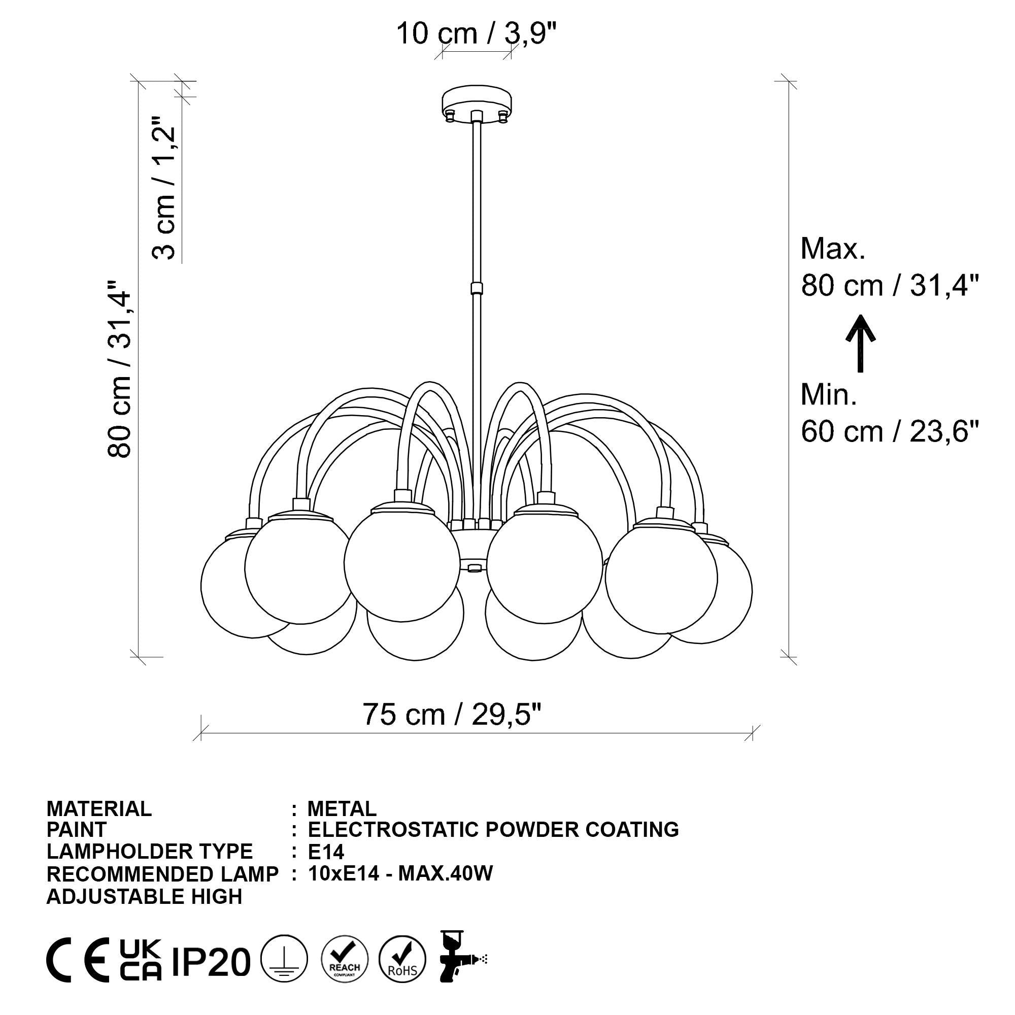 Sferis 13940 Cam Avize Aydınlatma | ByLamp
