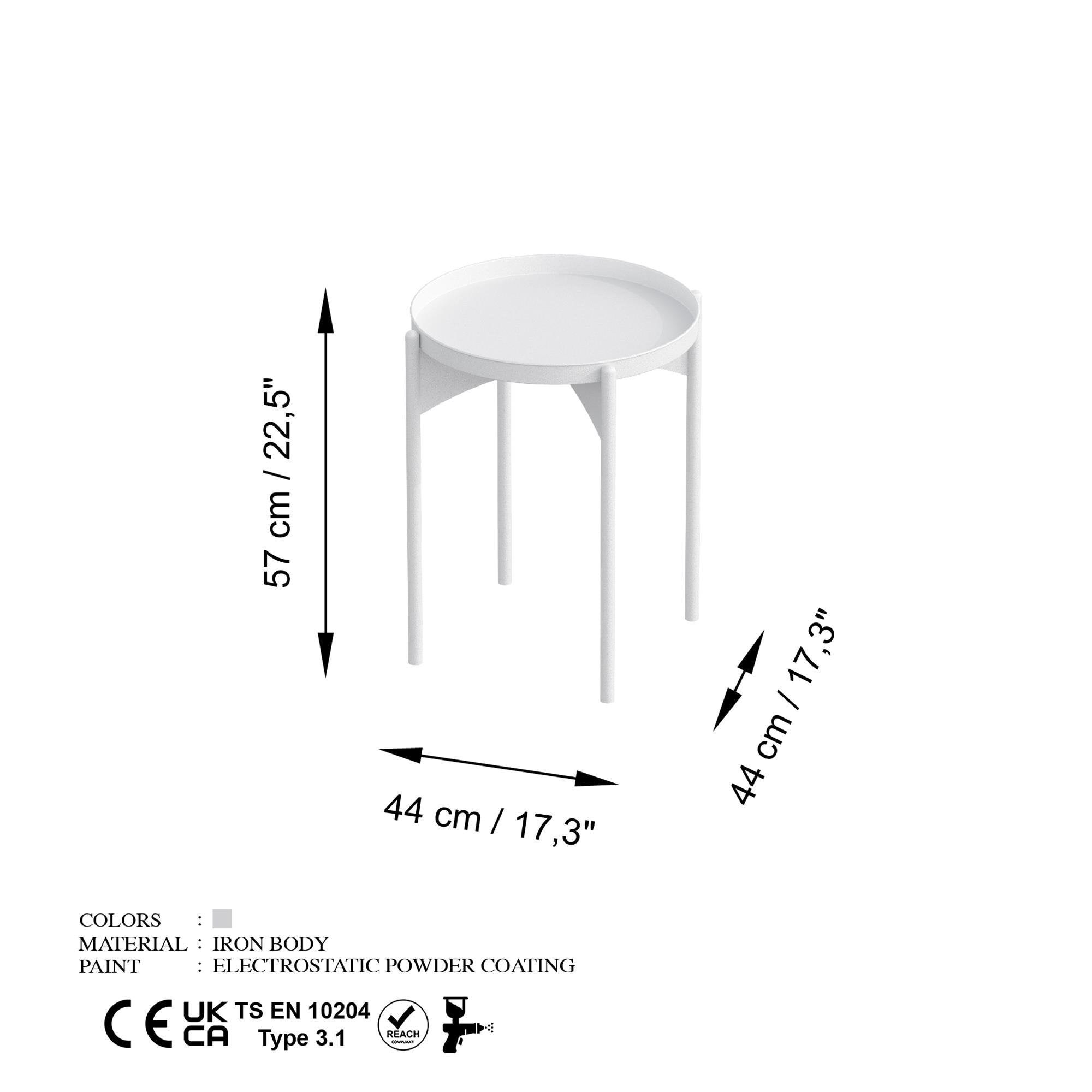 SHB-002-C Dekoratif Metal Sehpa | ByLamp