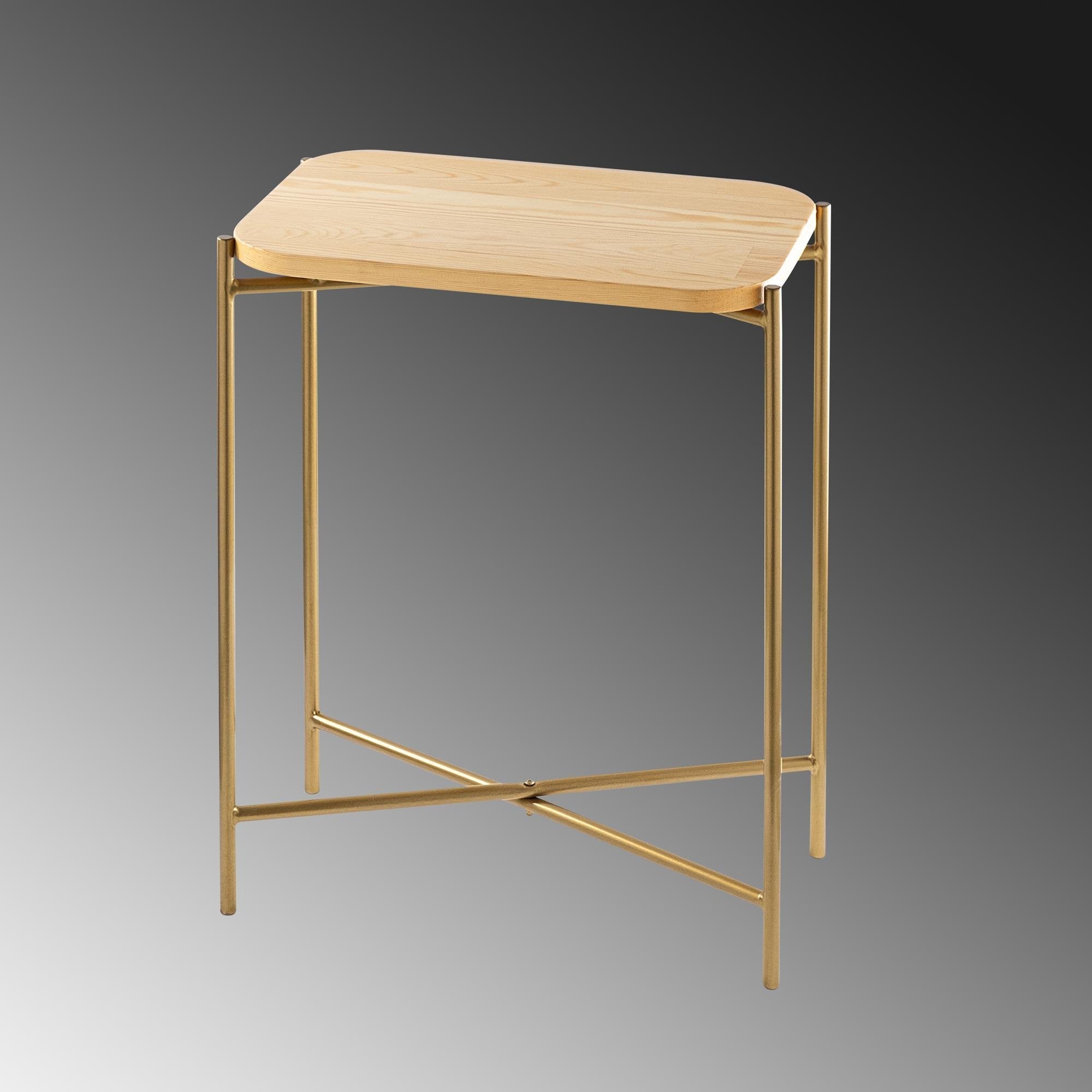 SHB-003-A Dekoratif Ahşap Metal Sehpa | ByLamp