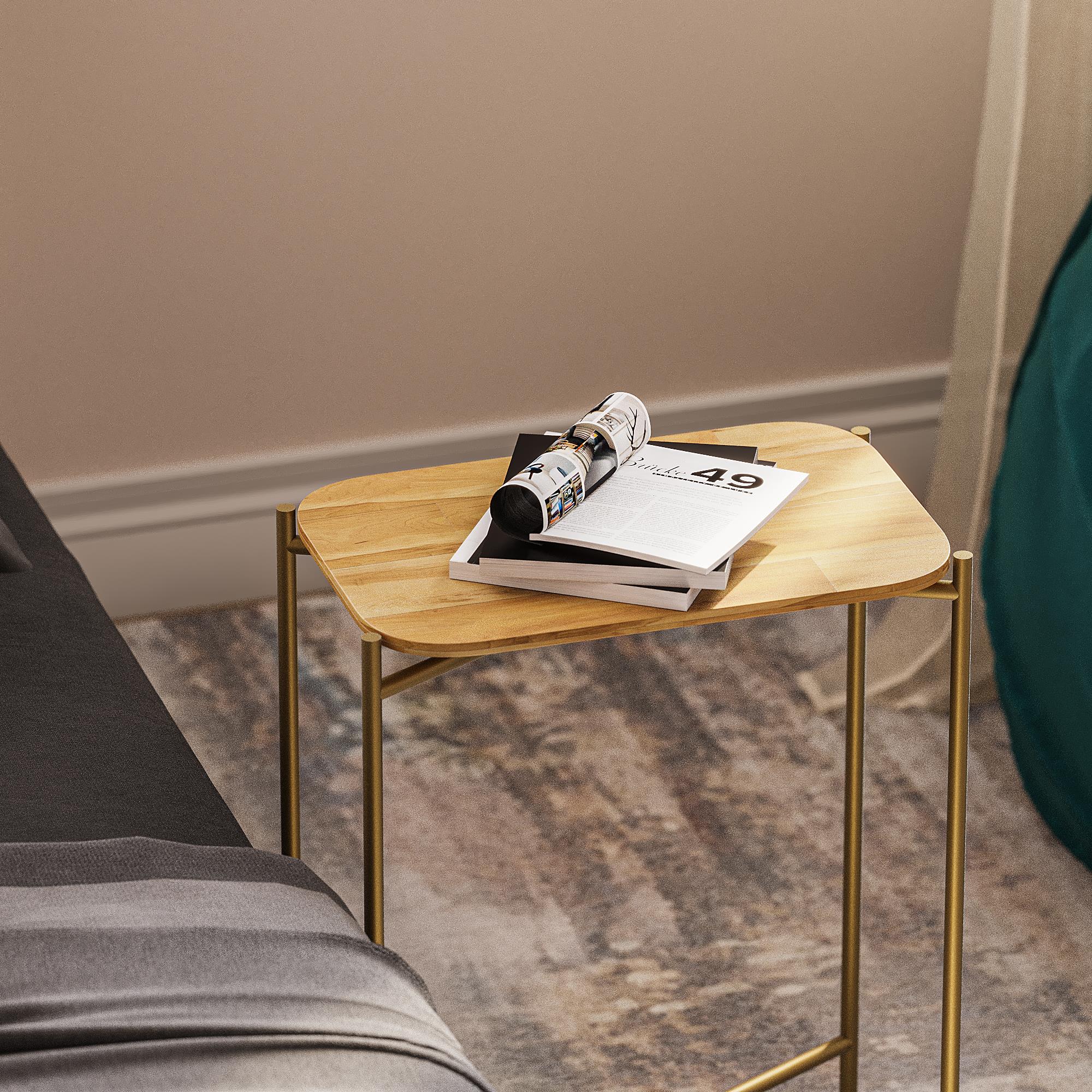 SHB-003-A Dekoratif Ahşap Metal Sehpa | ByLamp