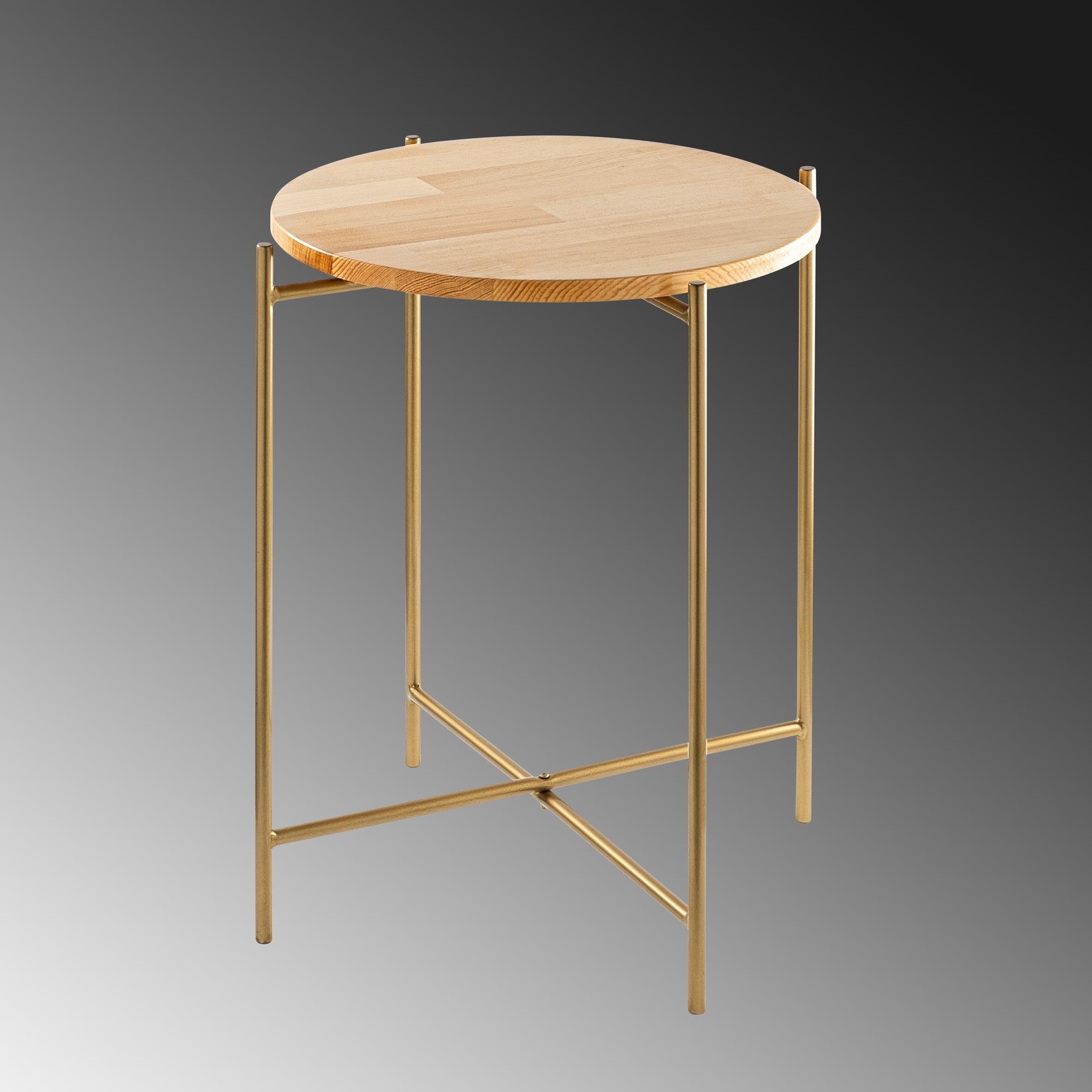 SHB-004-A Dekoratif Ahşap Metal Sehpa | ByLamp