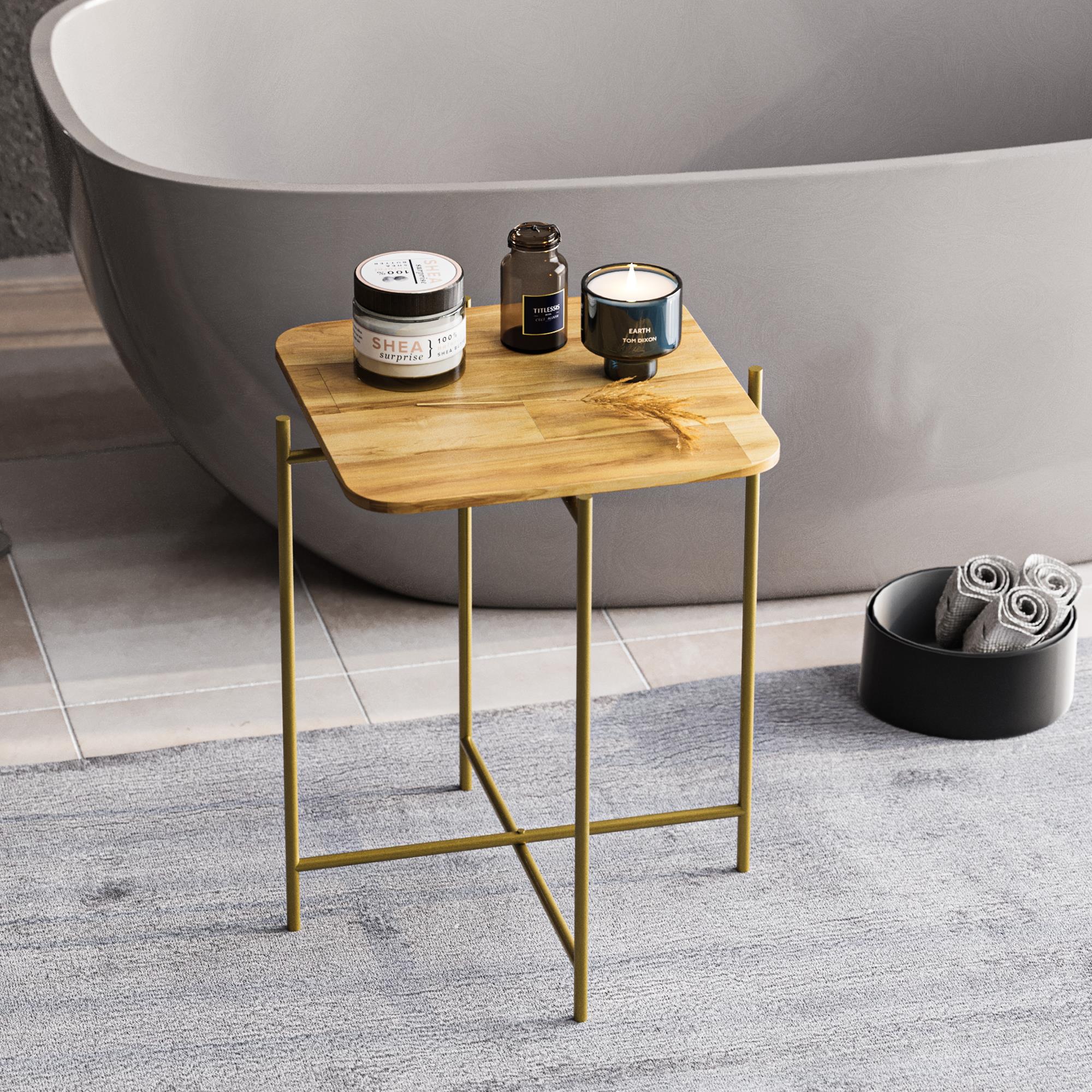 SHB-005-A Dekoratif Ahşap Metal Sehpa | ByLamp