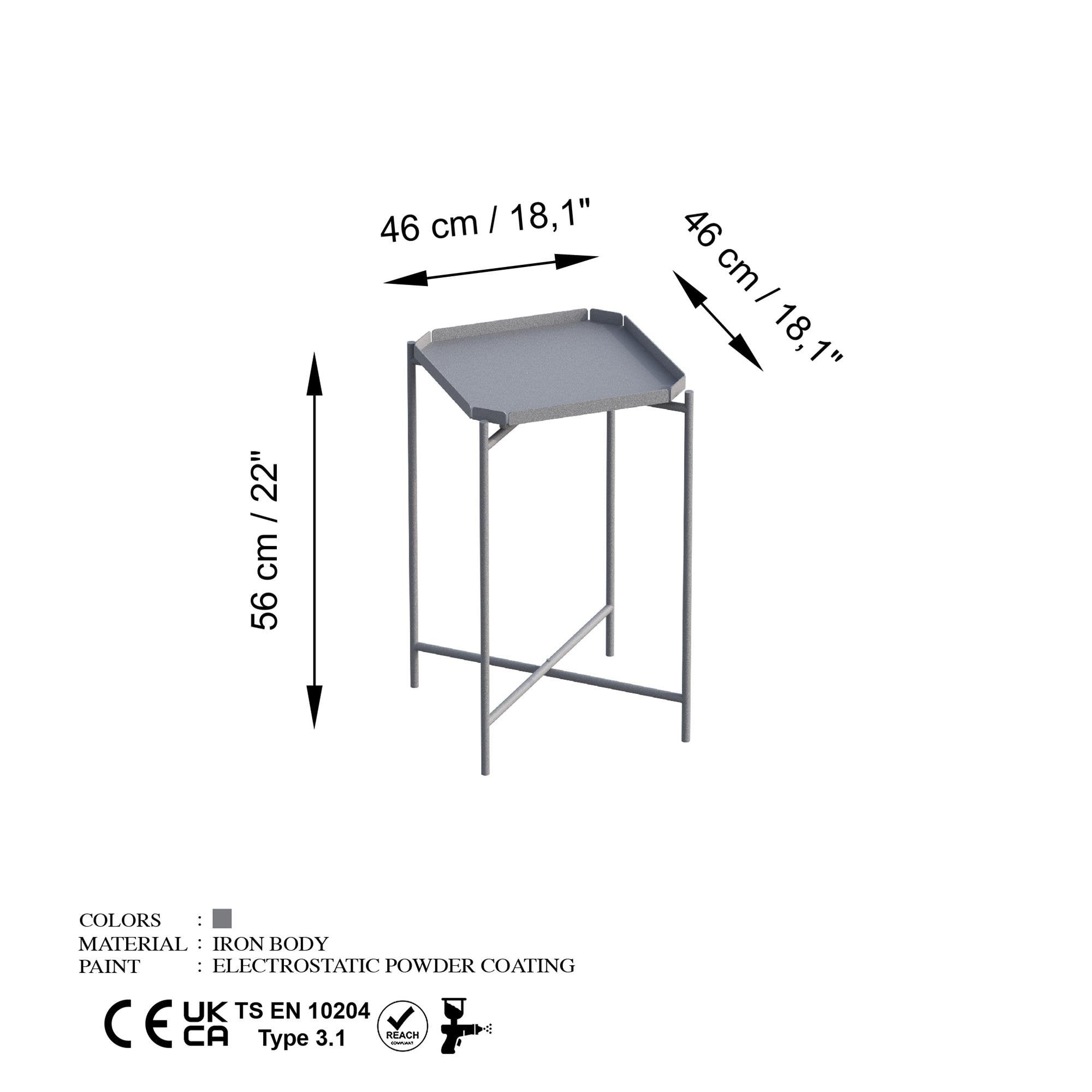 SHB-008-C Dekoratif Metal Sehpa | ByLamp