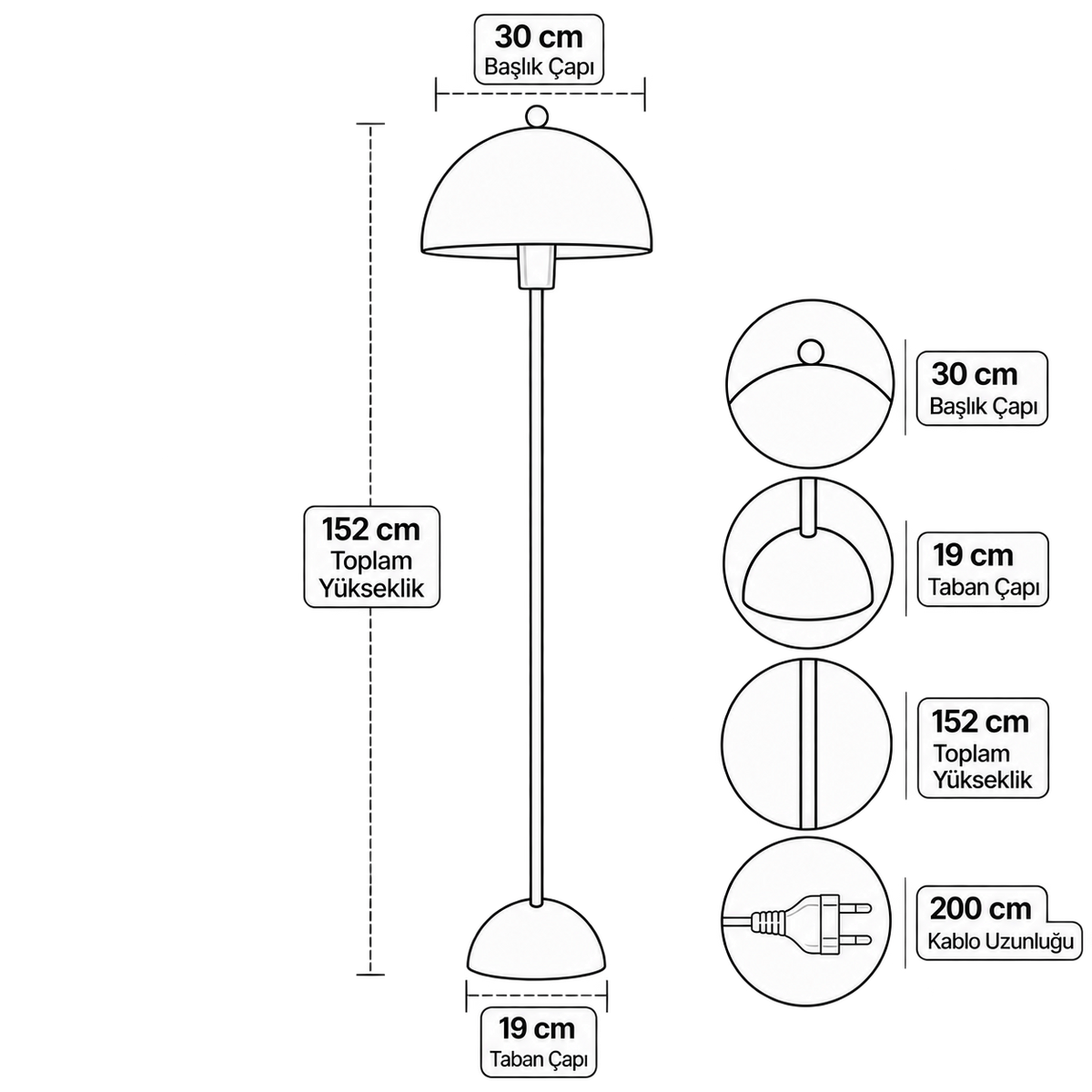 Soho Soft Mavi Metal Lambader | ByLamp