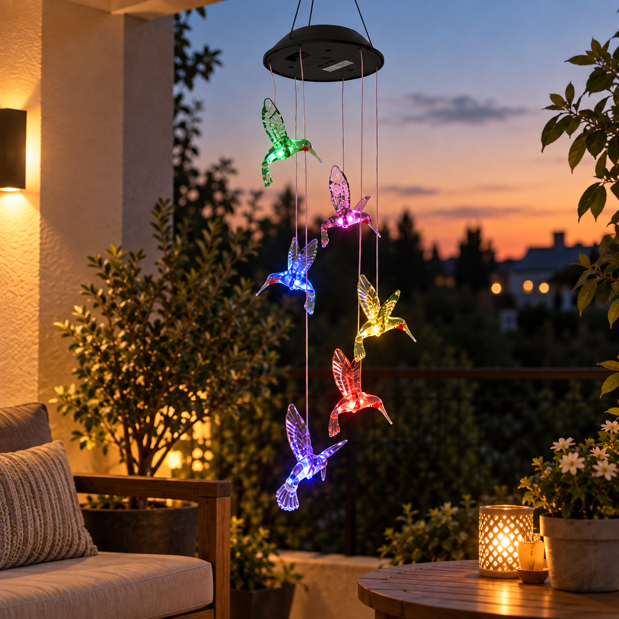 Solar Işıklı Sinek Kuşları Bahçe Işıkları