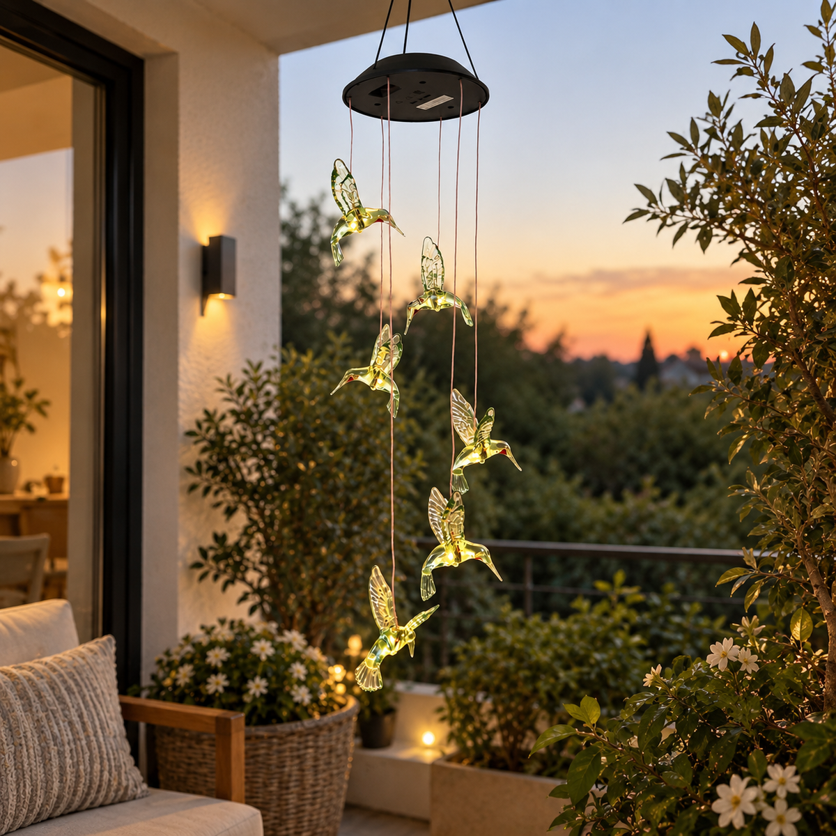 Solar Işıklı Sinek Kuşları Bahçe Işıkları