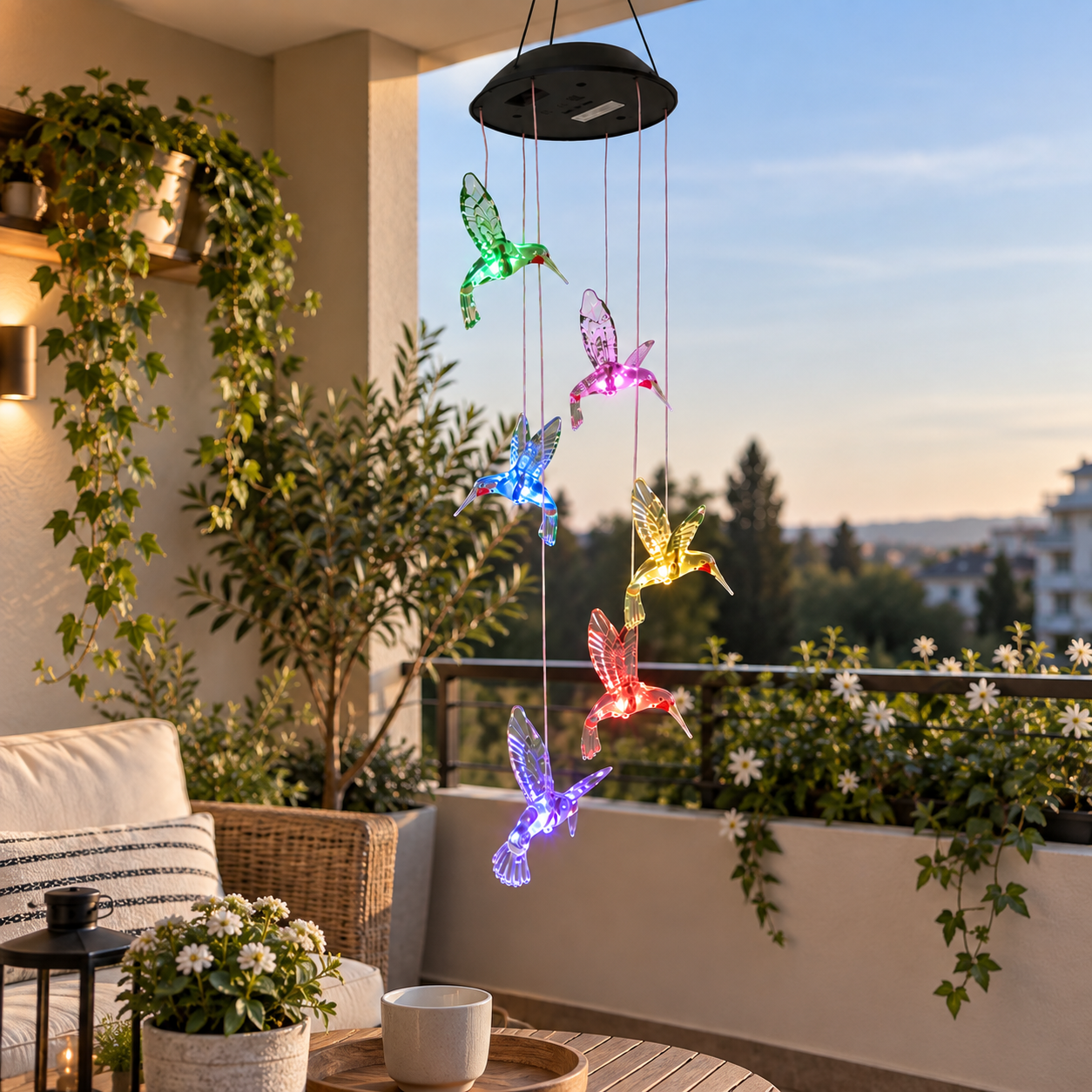 Solar Işıklı Sinek Kuşları Bahçe Işıkları