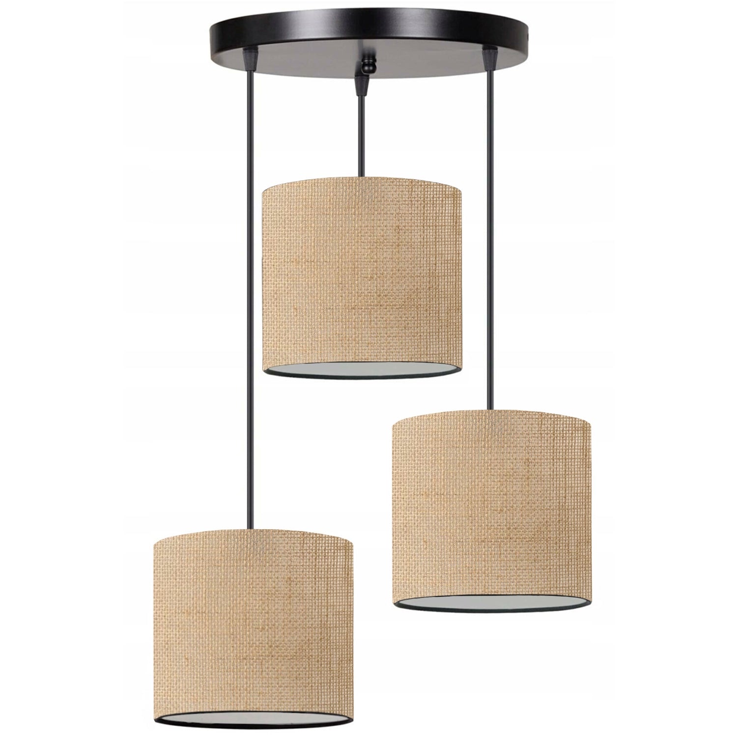 Sveto Jute Fabric 3-piece Lampshade Pendant Lighting | ByLamp