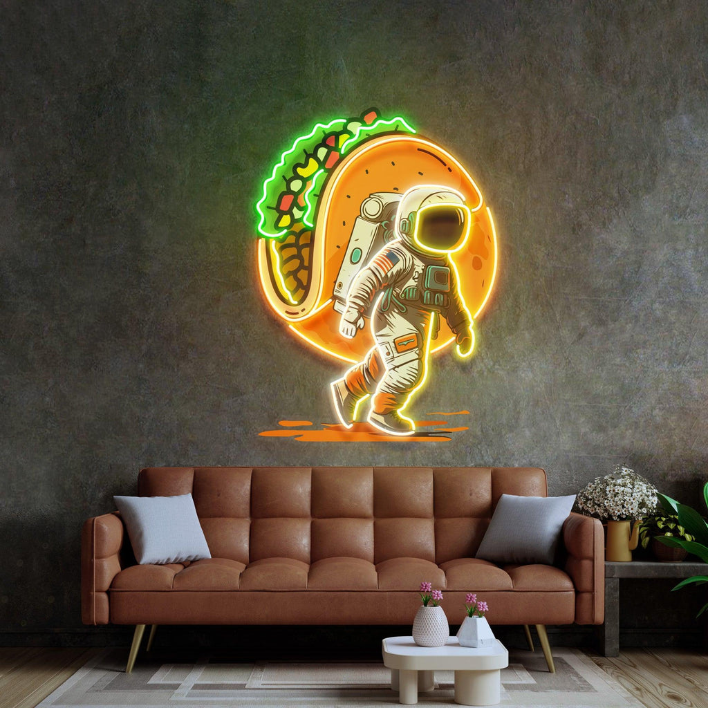 Tako Taşıyan Astronot Neon Lamba | ByLamp