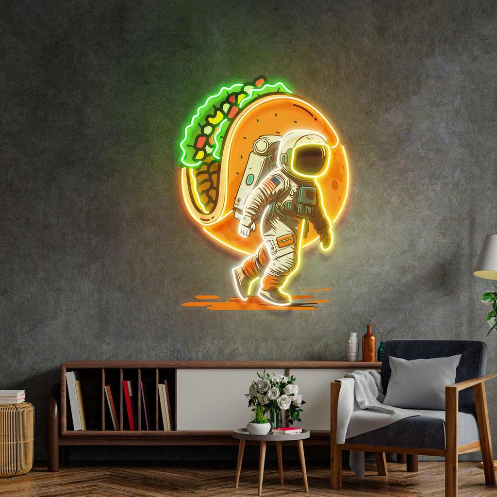 Tako Taşıyan Astronot Neon Lamba | ByLamp