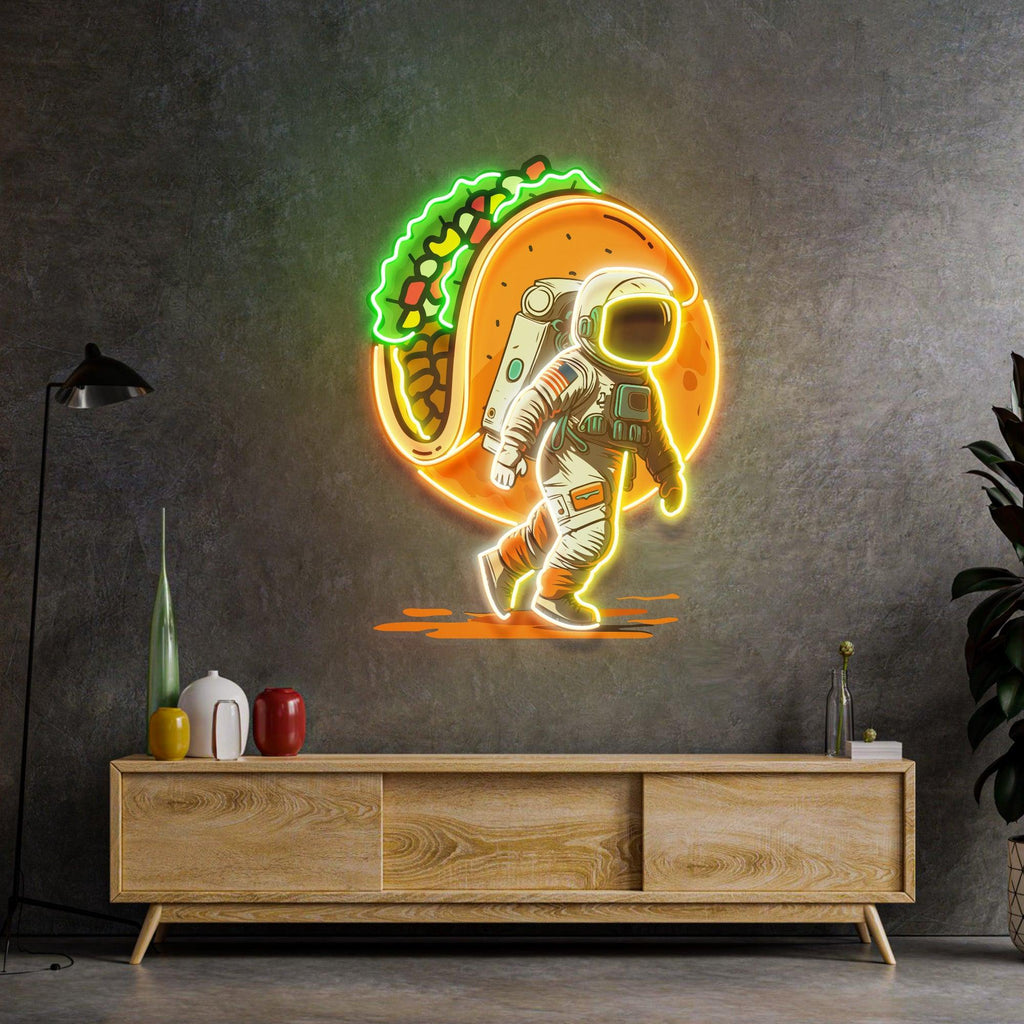 Tako Taşıyan Astronot Neon Lamba | ByLamp