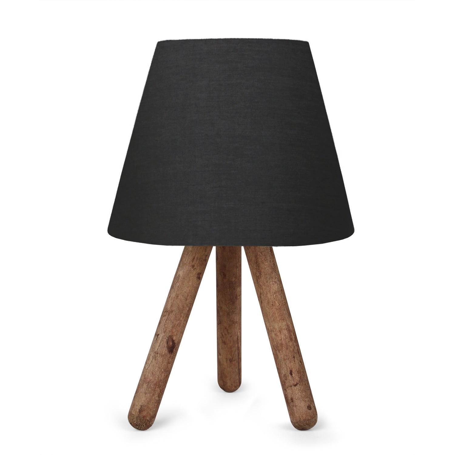 Design Wooden Anthracite Fabric Shade Table Lamp | ByLamp