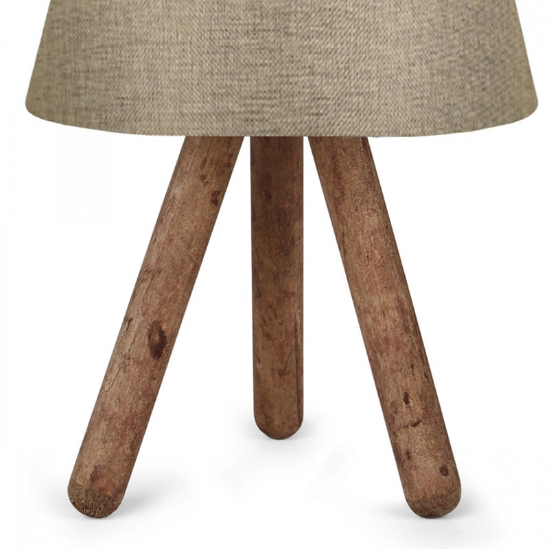 Design Wooden Kumbeige Fabric Shade Table Lamp | ByLamp