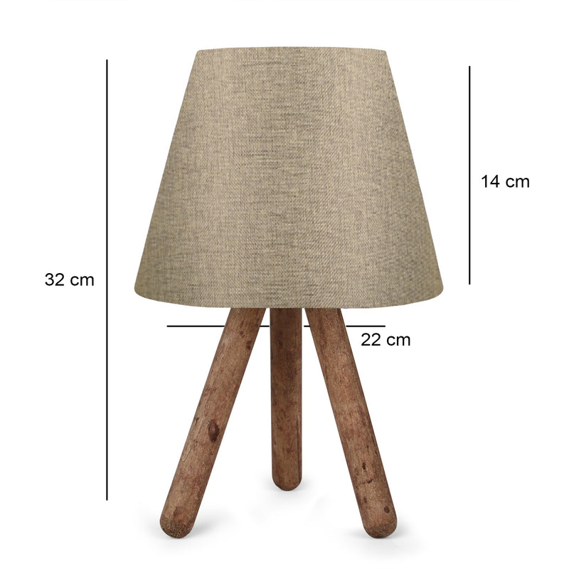 Design Wooden Kumbeige Fabric Shade Table Lamp | ByLamp