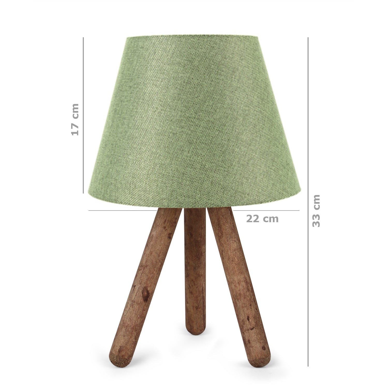 Design Luce Three-Legged Wooden Green Shade Table Lamp | ByLamp