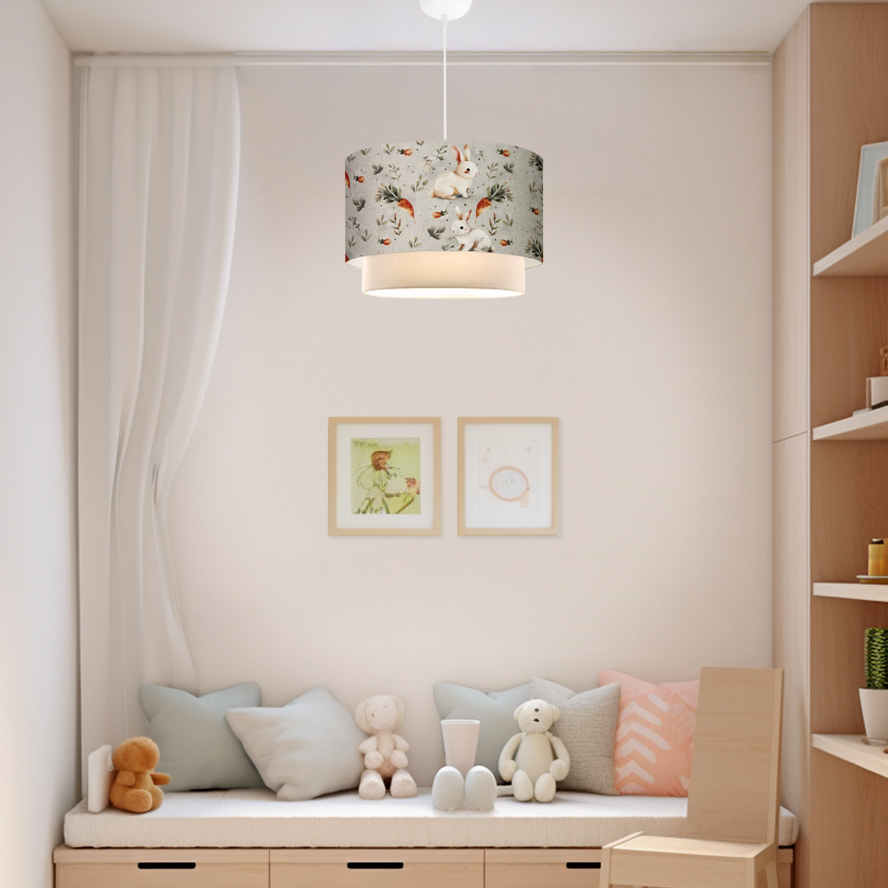 Kids Room Sleeping Cute Rabbit Pendant Chandelier Lamp | ByLamp