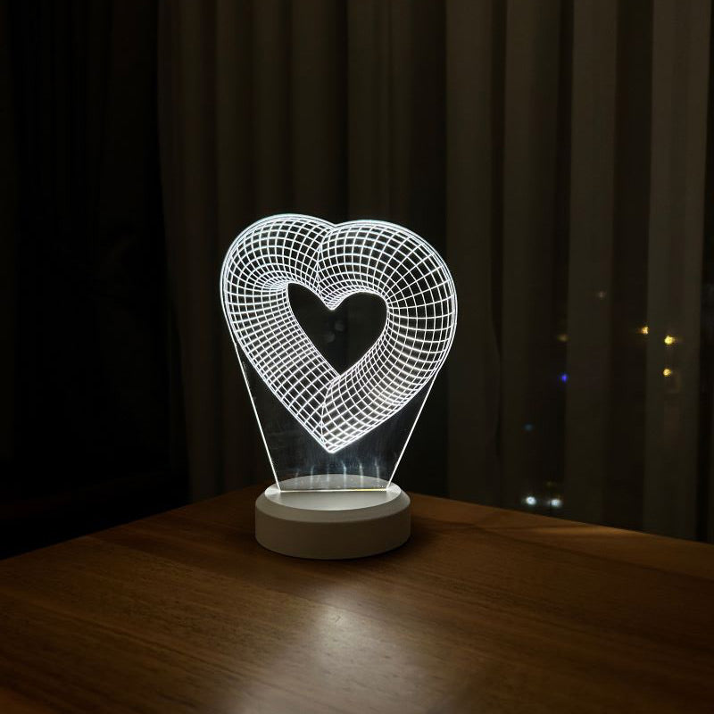 3-dimensional single-hearted LED lamp