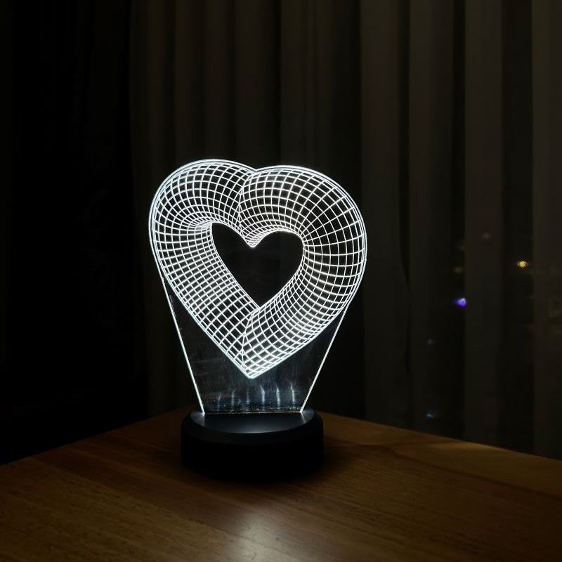 3-dimensional single-hearted LED lamp