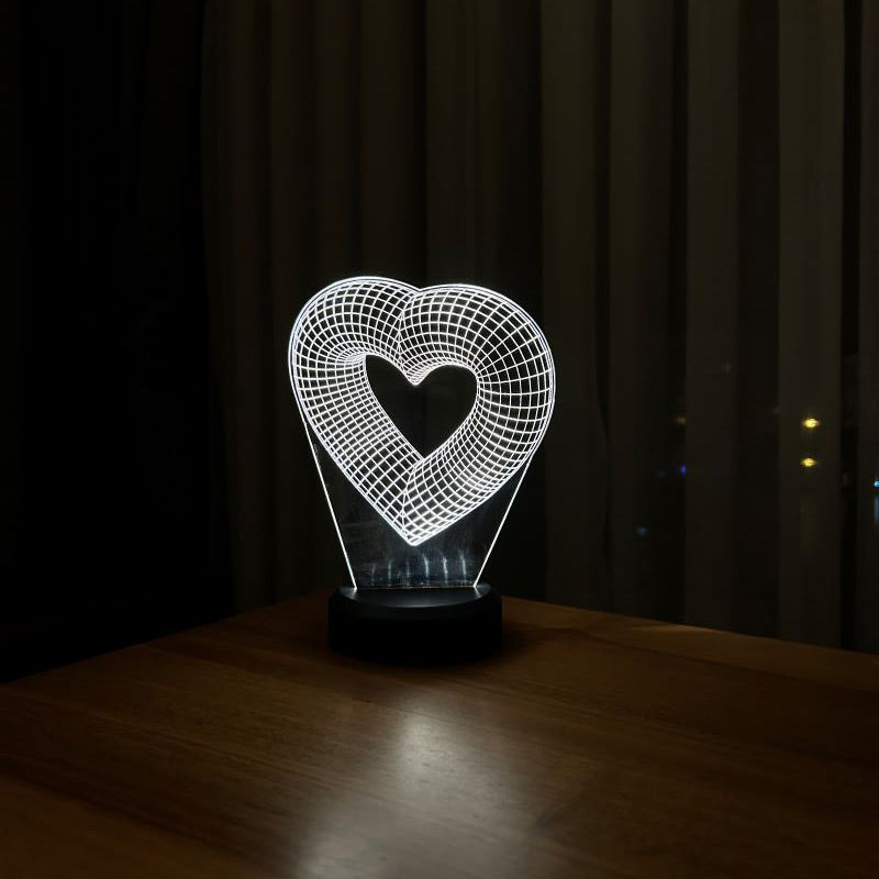 3-dimensional single-hearted LED lamp