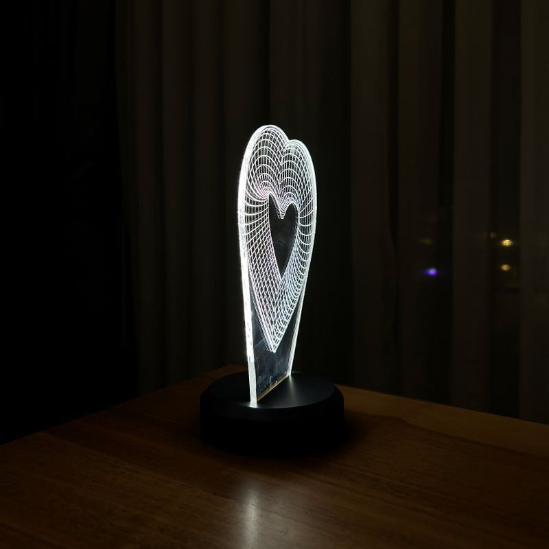 Lámpara led de un solo corazón en 3D