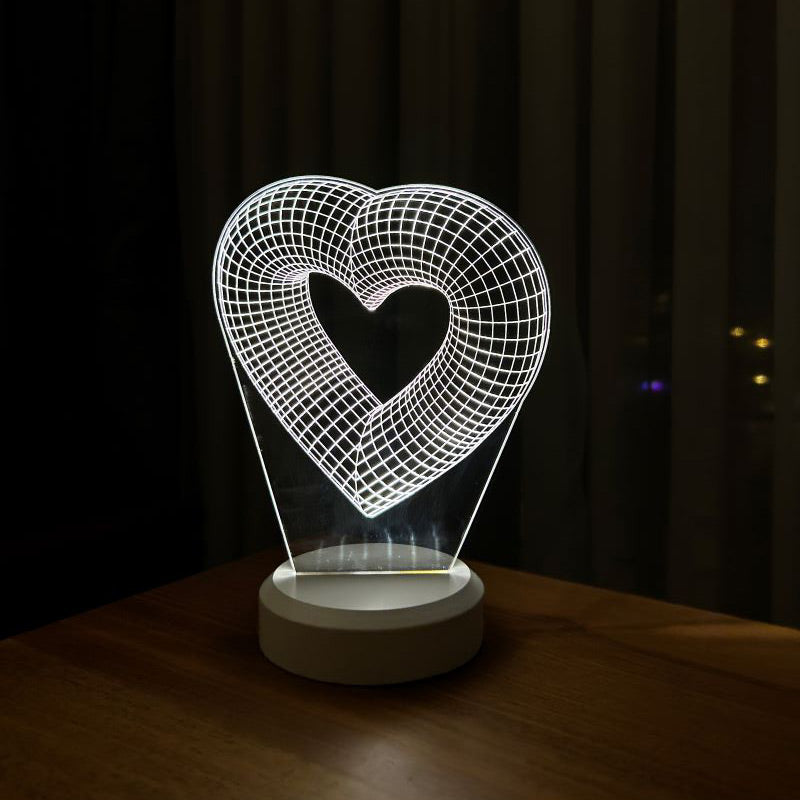 3-dimensional single-hearted LED lamp