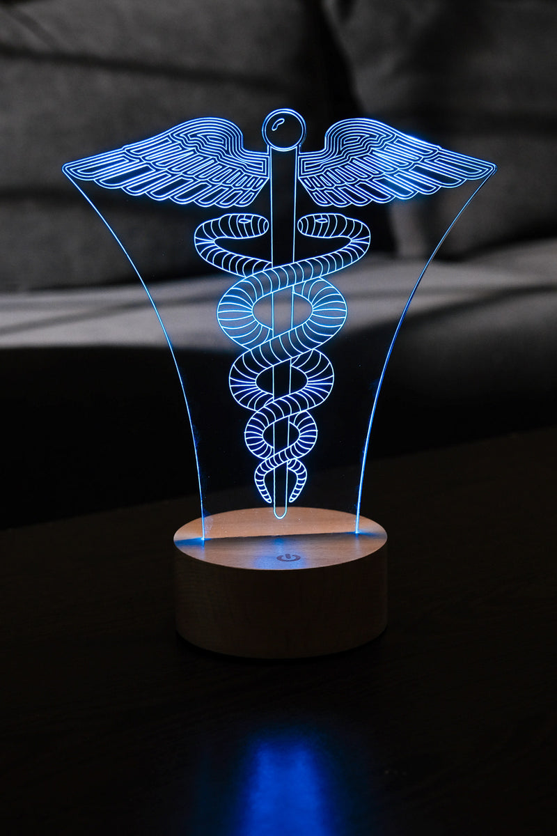 Lámpara del Símbolo Led de la Medicina 3D