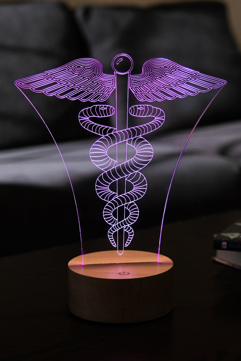 Lámpara del Símbolo Led de la Medicina 3D