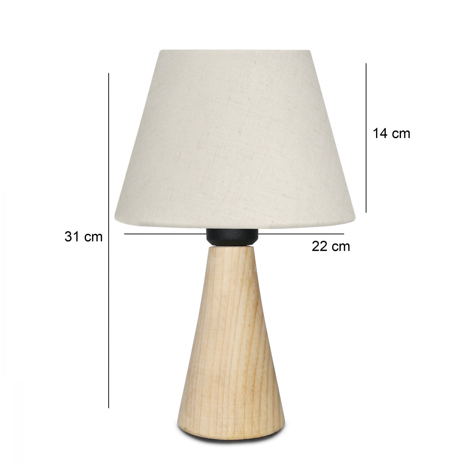 Toddy Natural Wooden Leg Flecked Head Lampshade Table Lamp | ByLamp