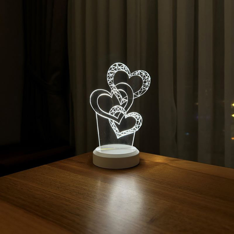 3D ثلاثة القلب بقيادة مصباح