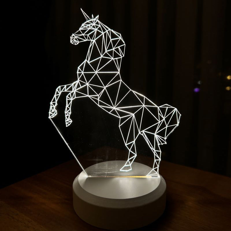 Unicorn At Figürlü Dekoratif Hediye Led Masa Lambası | BYLAMP