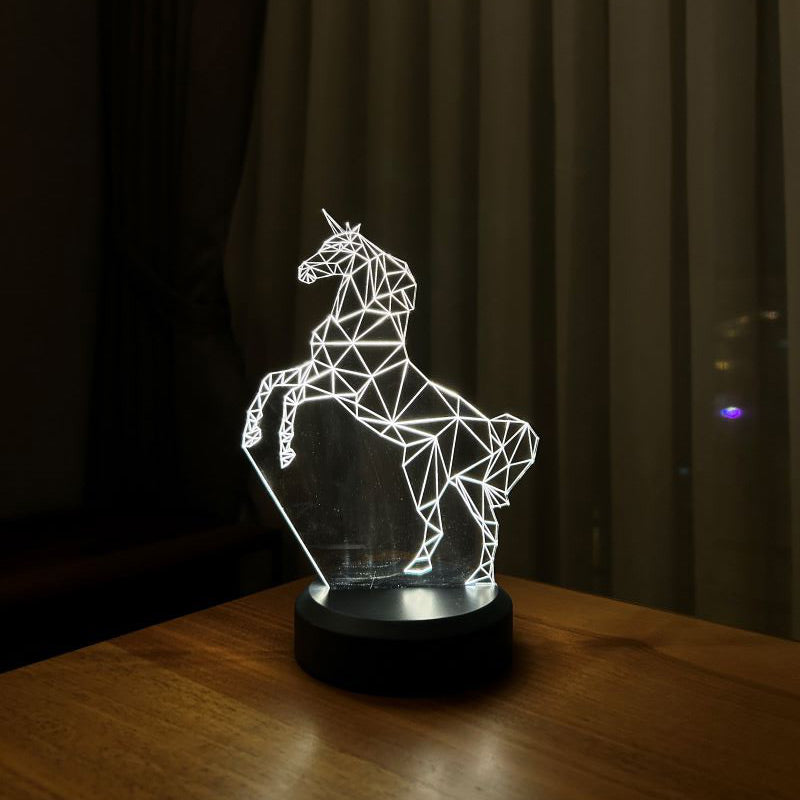 Unicorn At Figürlü Dekoratif Hediye Led Masa Lambası | BYLAMP
