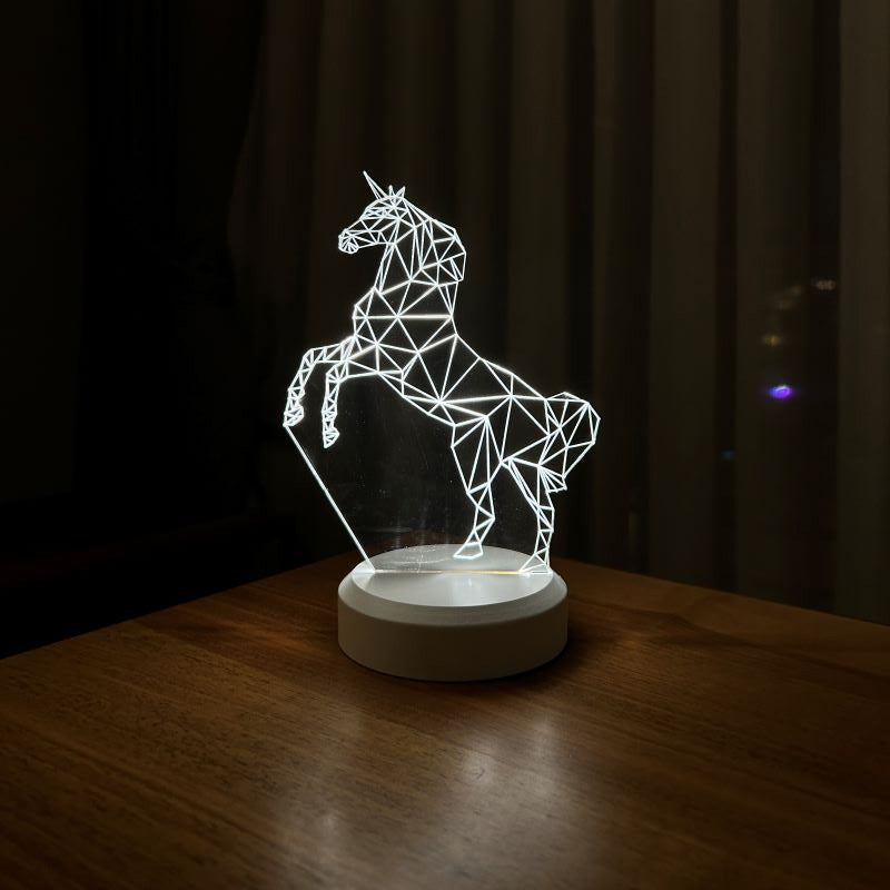 Unicorn At Figürlü Dekoratif Hediye Led Masa Lambası | BYLAMP