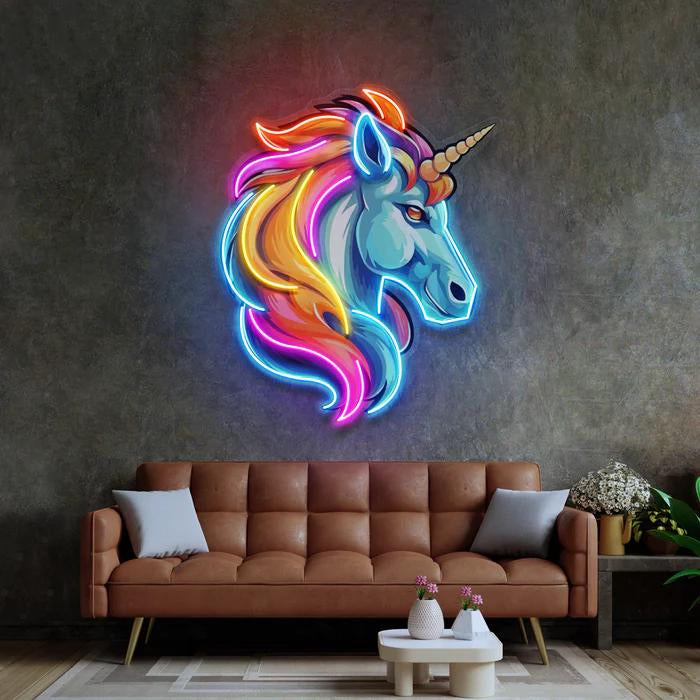 Unicorn Figürlü Özel Tasarım Neon Lamba