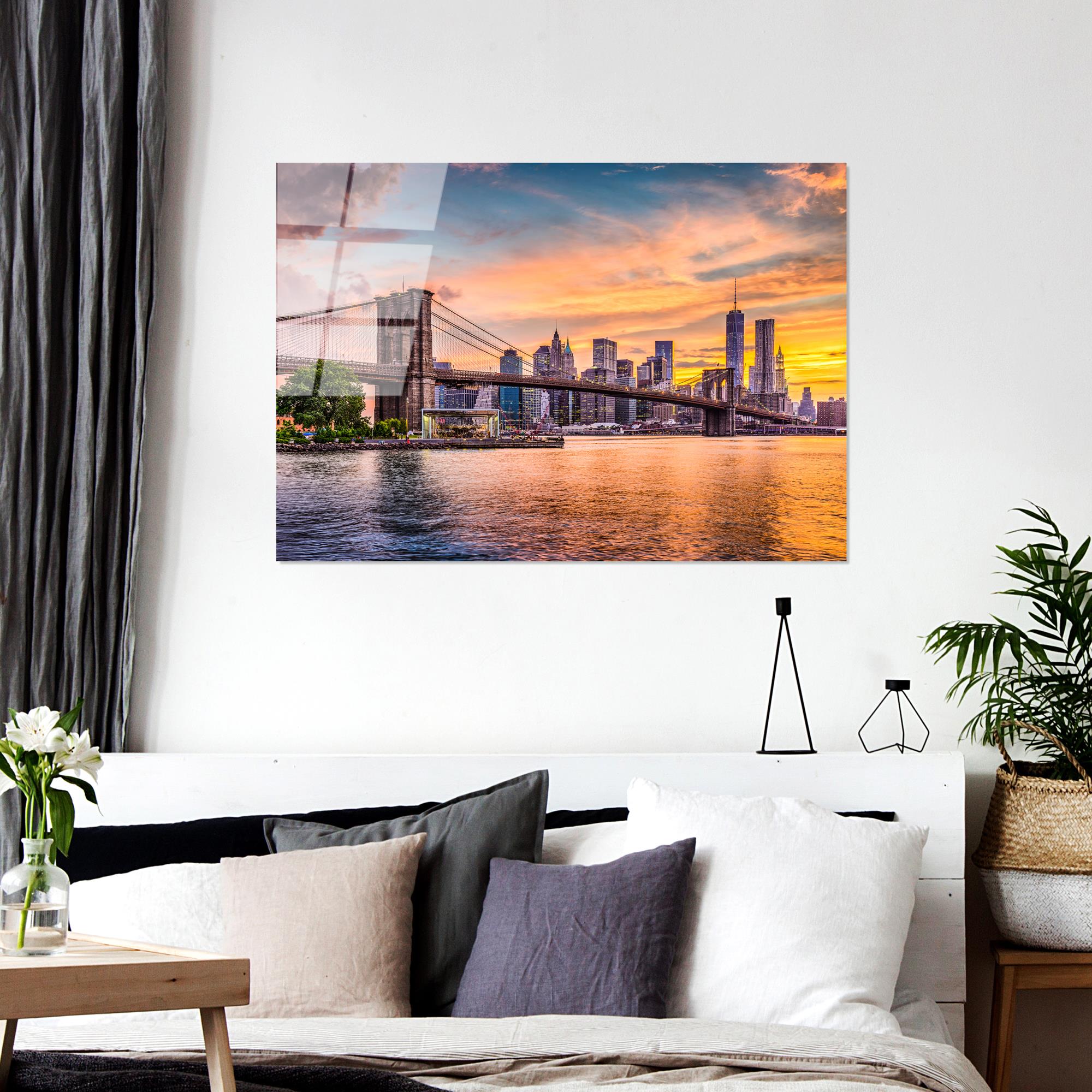 UV-044 Baskılı Cam Dikdörtgen Duvar Tablosu | ByLamp