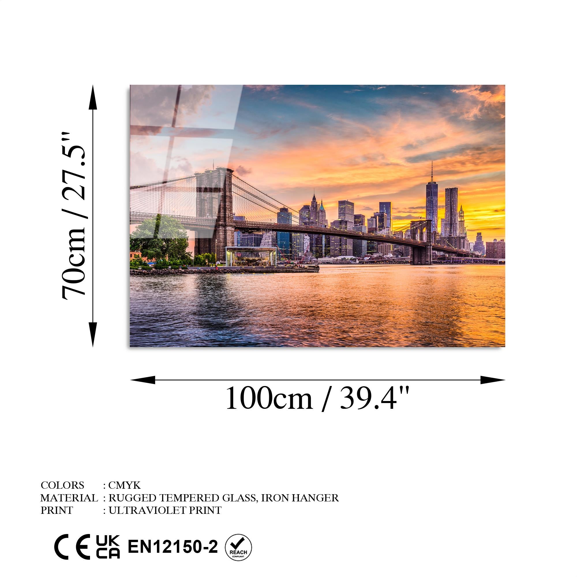 UV-044 Baskılı Cam Dikdörtgen Duvar Tablosu | ByLamp