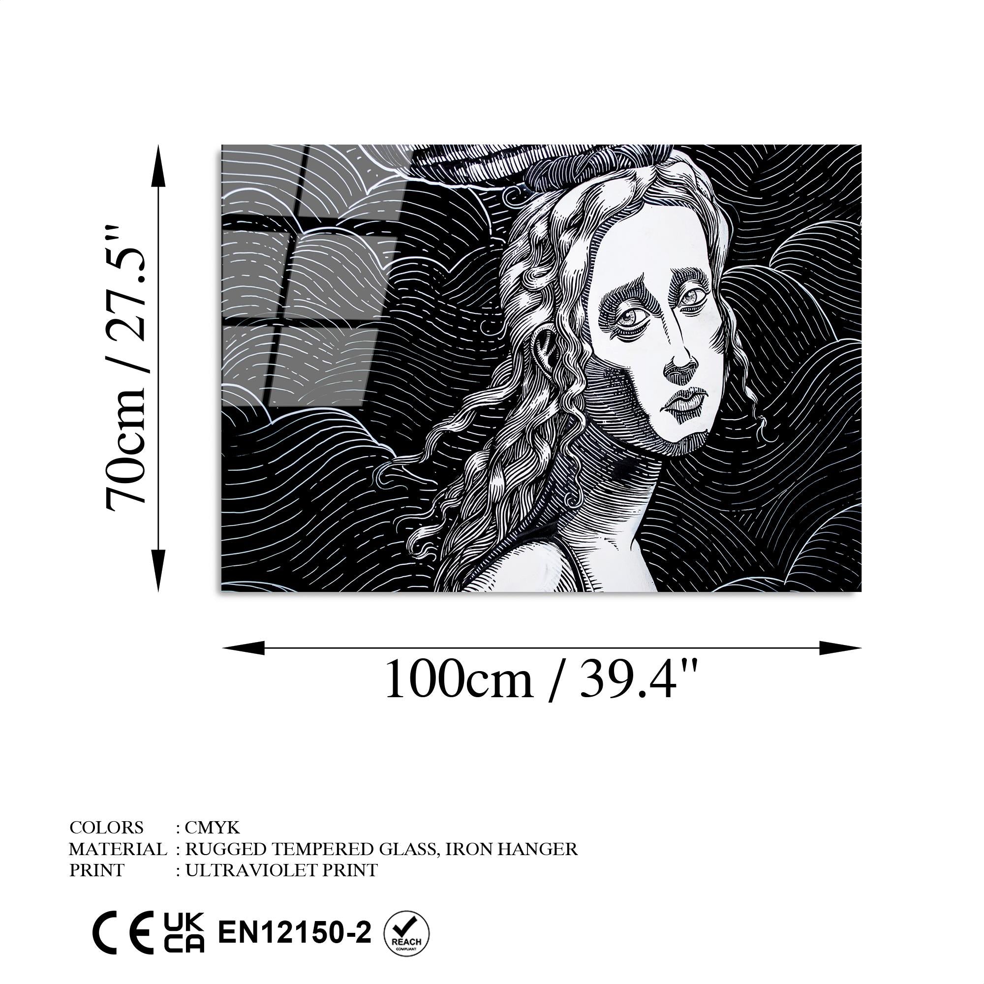 UV-054 Baskılı Cam Dikdörtgen Duvar Tablosu | ByLamp