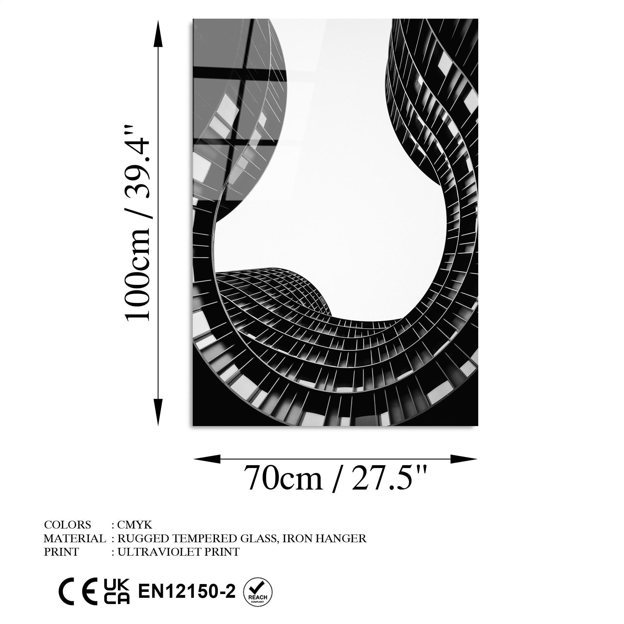 UV-072 Baskılı Cam Dikdörtgen Duvar Tablosu | ByLamp