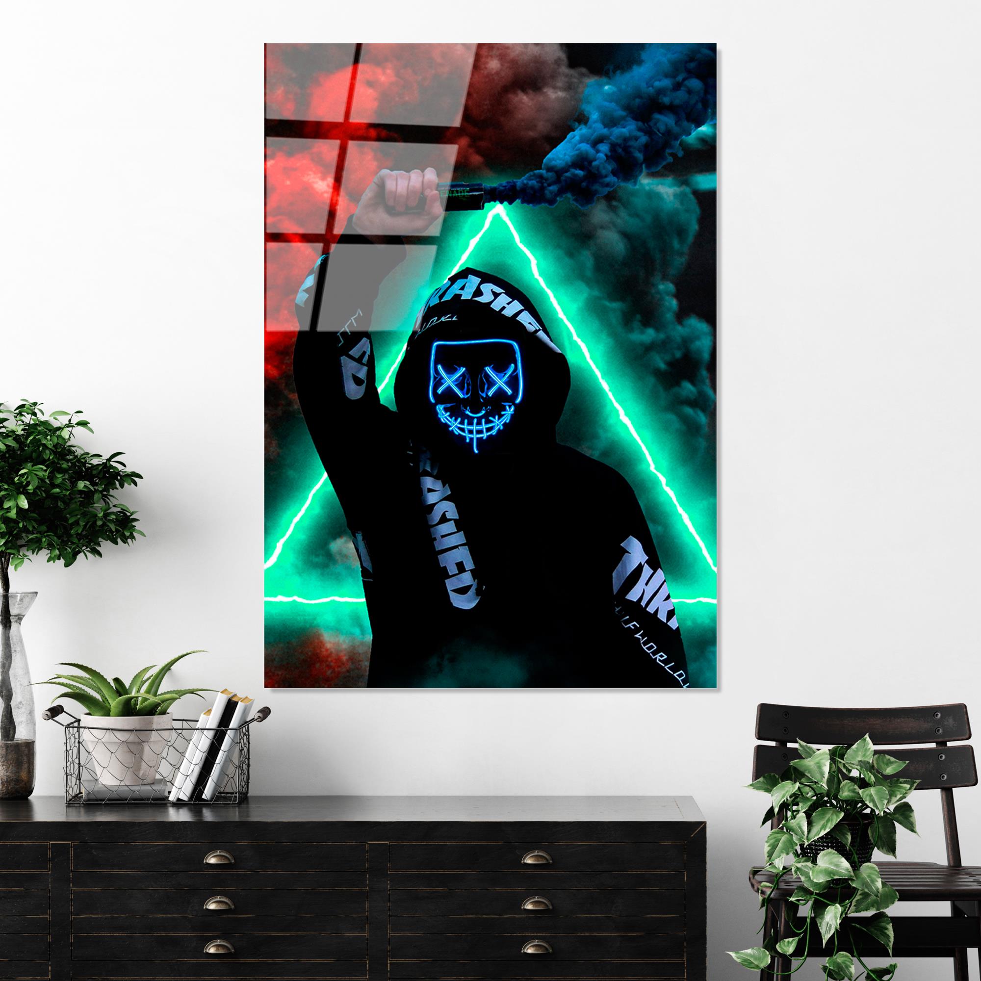 UV-076 Baskılı Cam Dikdörtgen Duvar Tablosu | ByLamp