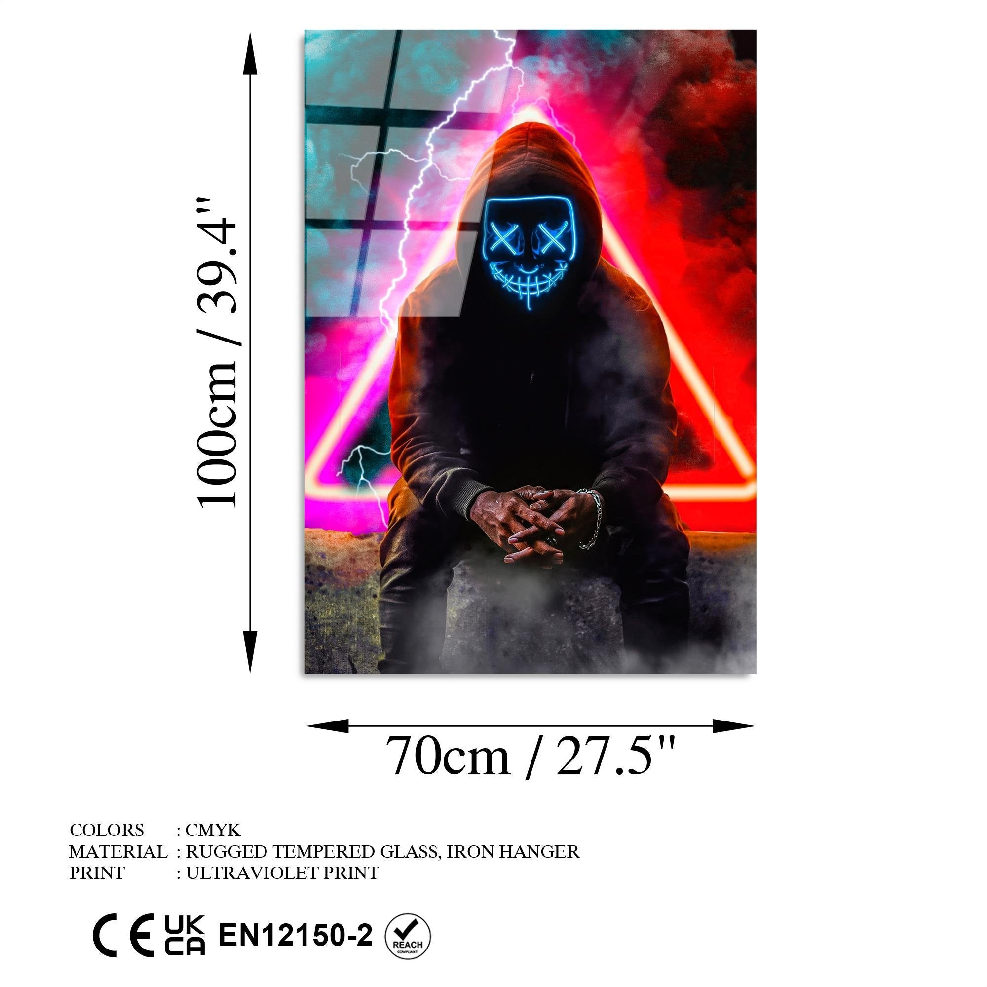 UV-077 Baskılı Cam Dikdörtgen Duvar Tablosu | ByLamp